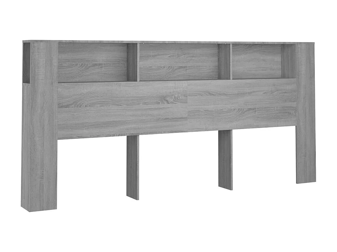 Hoofdbordkast 220x18,5x104,5 cm grijs sonoma eikenkleurig
