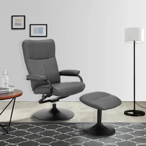 Istad | Relaxfauteuil+Kruk Grijs PU Istad | Relaxfauteuil+Kruk Grijs PU