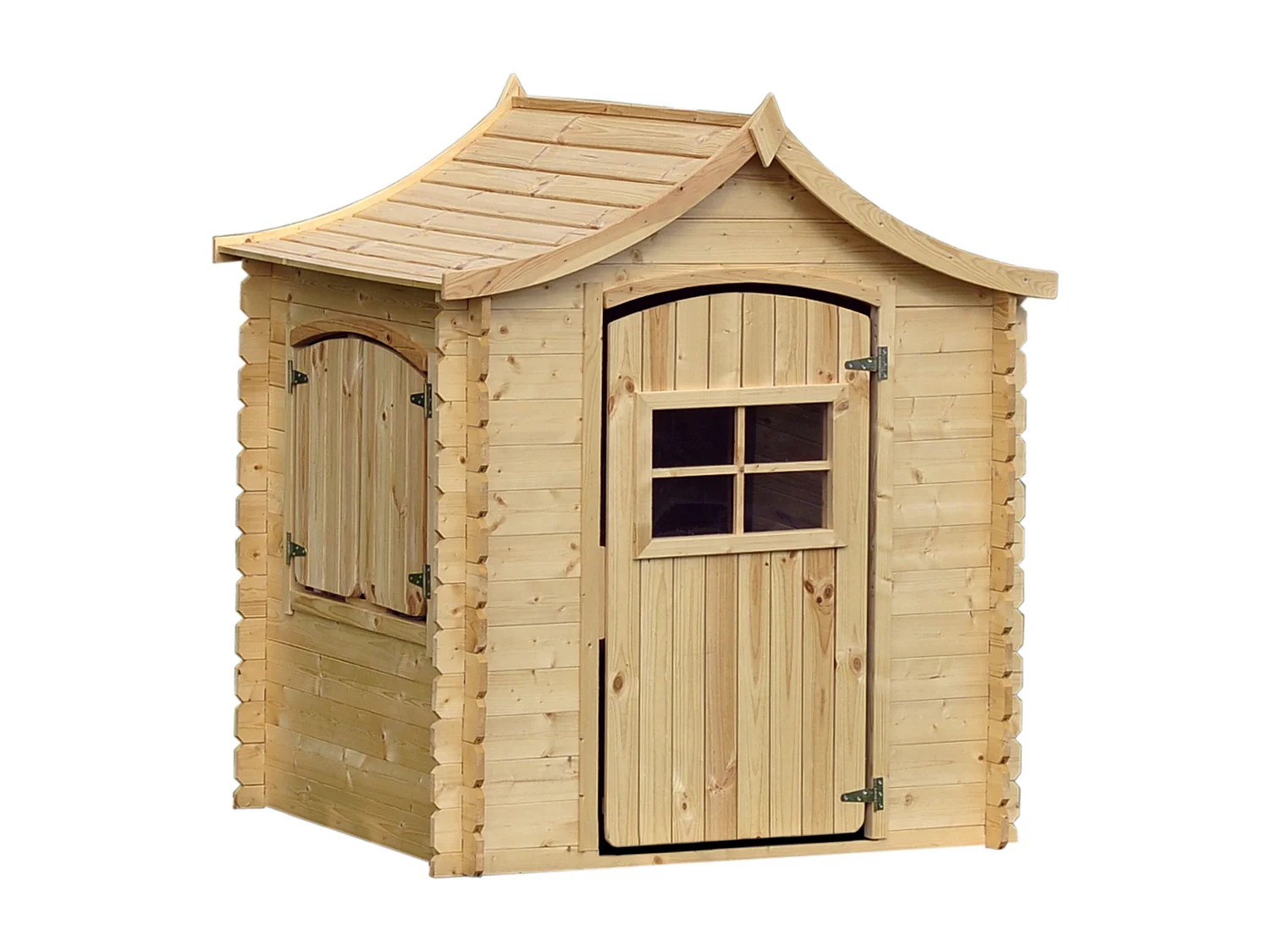 Houten huis voor kinderen met vloer - 1.1m² / 146x112xH152 cm - M550