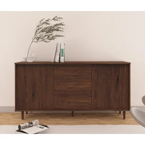 Jerzy-Dressoir 160 cm met 2 Deuren3 Laden in Grenen gelakt bruin Jerzy-Dressoir 160 cm met 2 Deuren3 Laden in Grenen gelakt bruin