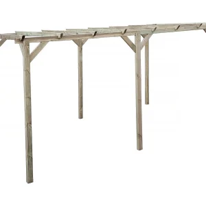 "Houten Carport "Sunny" 3x5m – Bruin Pin – UV-bestendig – Eenvoudige Montage – Europees Gemaakt"