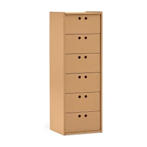 Hoge commode met 6 lades, 40 x 118 cm