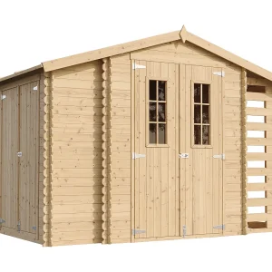 Houten tuinhuis met houtopslag TIMBELA M389C – B328xL206xH218 cm/ 3,53 + 0,97 + 0,97 m2 Houten tuinhuis met houtopslag TIMBELA M389C – B328xL206xH218 cm/ 3,53 + 0,97 + 0,97 m2