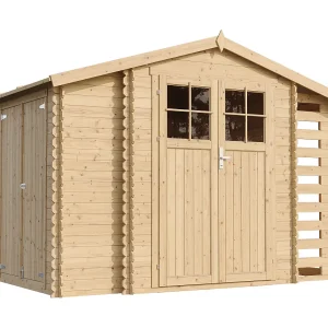 Houten tuinhuis met houtopslag TIMBELA M389F – B328xL206xH218 cm/ 3,53 + 0,97 + 0,97 m2 Houten tuinhuis met houtopslag TIMBELA M389F – B328xL206xH218 cm/ 3,53 + 0,97 + 0,97 m2
