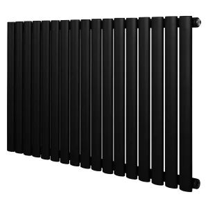 Horizontaal design radiator ovaal – 1 kolom – zwart – 600 x 1020 mm Horizontaal design radiator ovaal – 1 kolom – zwart – 600 x 1020 mm