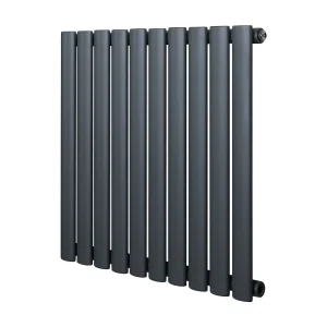 Horizontaal design radiator ovaal – 1 kolom – antraciet grijs – 600 x 600 mm Horizontaal design radiator ovaal – 1 kolom – antraciet grijs – 600 x 600 mm