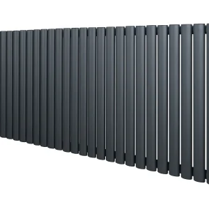 Horizontaal design radiator ovaal – 1 kolom – antraciet grijs – 600 x 1620 mm Horizontaal design radiator ovaal – 1 kolom – antraciet grijs – 600 x 1620 mm