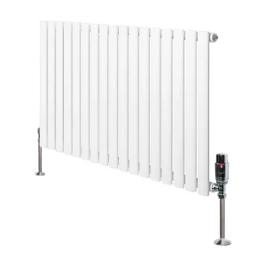 Horizontale design radiator ovaal 1 kolom – wit 600×1020 mm thermostaatkraan Horizontale design radiator ovaal 1 kolom – wit 600×1020 mm thermostaatkraan