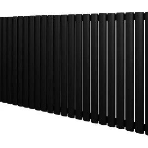 Horizontaal design radiator ovaal – 1 kolom – zwart – 600 x 1440 mm Horizontaal design radiator ovaal – 1 kolom – zwart – 600 x 1440 mm