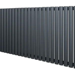 Horizontaal design radiator ovaal – 1 kolom – antraciet grijs – 600 x 1440 mm Horizontaal design radiator ovaal – 1 kolom – antraciet grijs – 600 x 1440 mm
