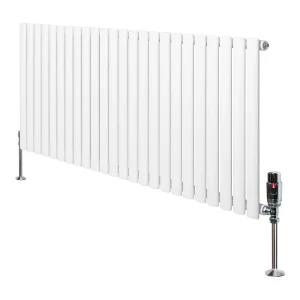 Horizontale design radiator ovaal 1 kolom – wit 600×1400 mm thermostaatkraan Horizontale design radiator ovaal 1 kolom – wit 600×1400 mm thermostaatkraan