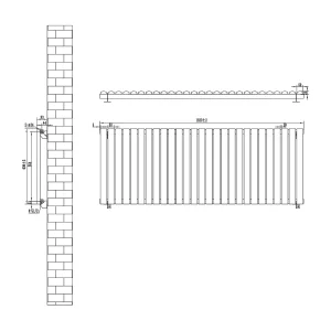 Horizontale design radiator ovaal 1 kolom – zwart 600×1620 mm thermostaatkraan Horizontale design radiator ovaal 1 kolom – zwart 600×1620 mm thermostaatkraan