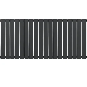 Horizontale design radiator vlak – 1 kolom – grijs – 600x1400mm – thermostaatkraan Horizontale design radiator vlak – 1 kolom – grijs – 600x1400mm – thermostaatkraan