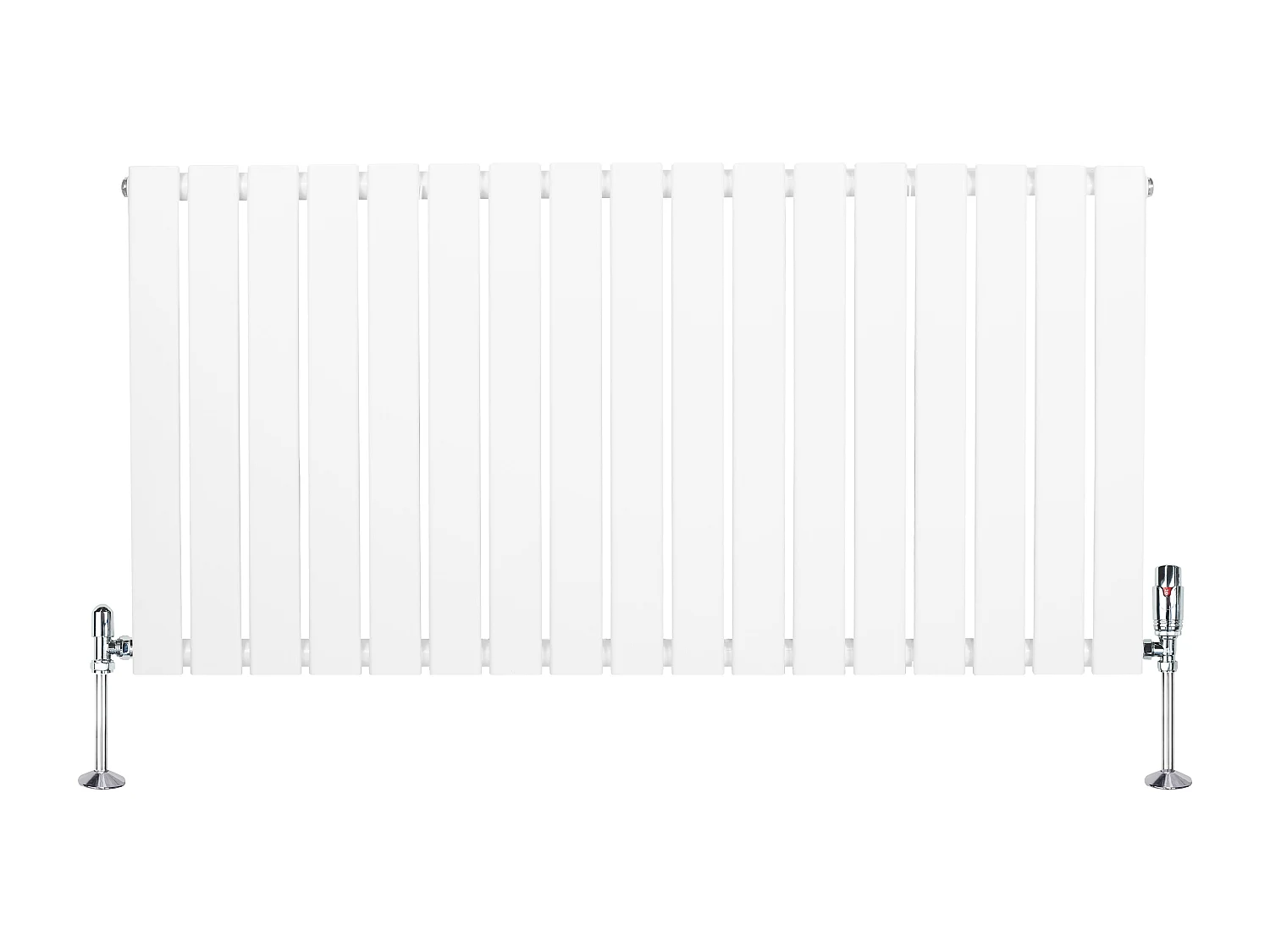 Horizontale design radiator vlak - 1 kolom - wit - 600x1190mm - thermostaatkraan