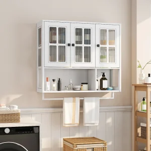 Houten wandkast met 3 deuren – Voor hal, woonkamer, badkamer, wit