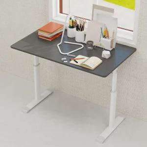In hoogte verstelbaar bureau 60-90 cm – Grijs blad 100×60 cm