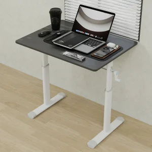 In hoogte verstelbaar bureau voor kinderen en volwassenen – Grijs en wit 80×60 cm