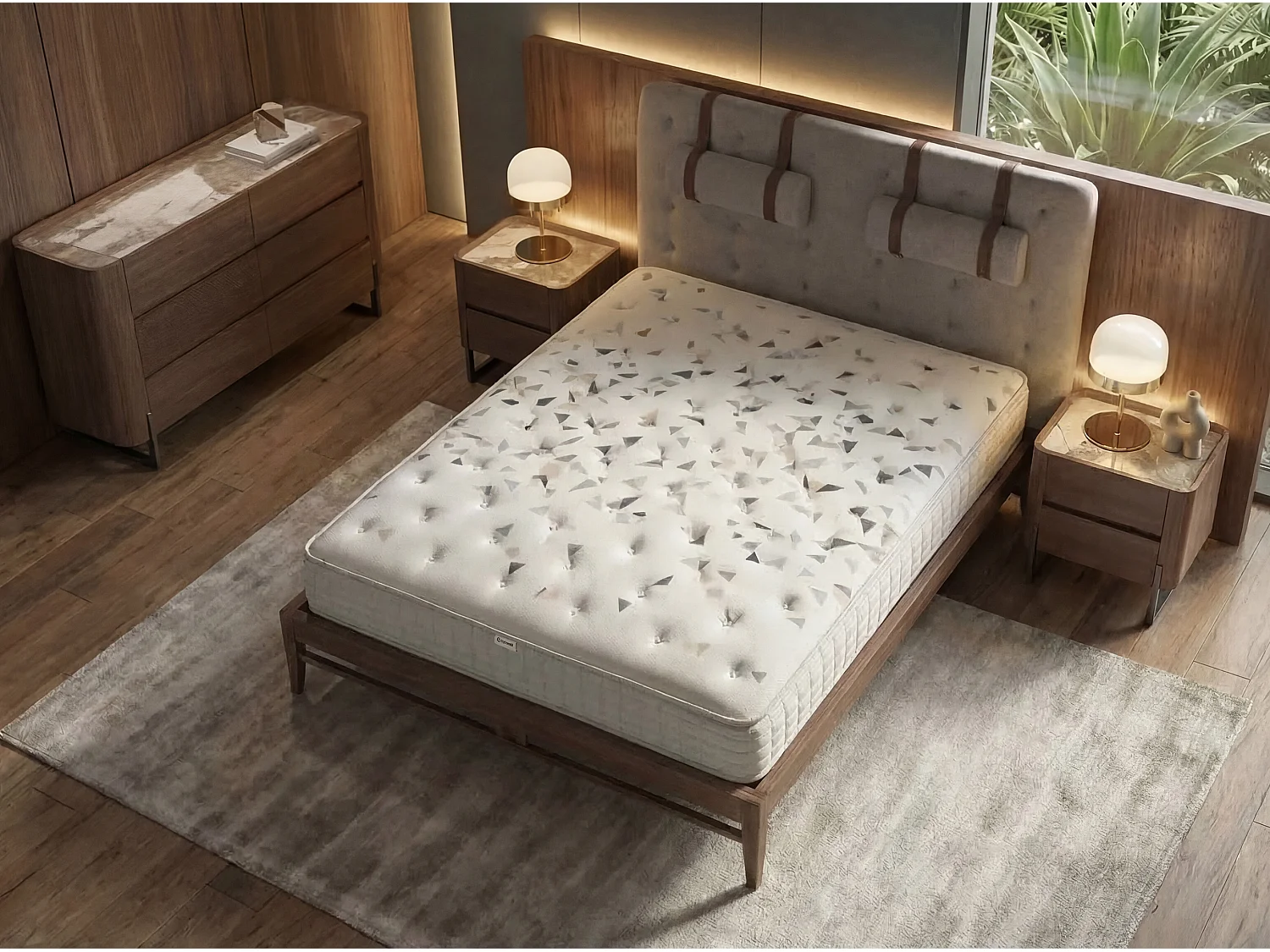 Hybride matras van natuurlijk latex met onafhankelijke 7-zone pocketveren 160x200 7231 ANGEL CERDA