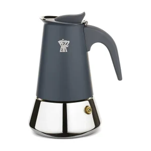 Italiaanse Pezzetti Steelexpress Koffiezetter 10 Kopjes Roestvrij Staal Blauw Geschikt voor Alle Kookplaten, Inclusief Inductie Italiaanse Pezzetti Steelexpress Koffiezetter 10 Kopjes Roestvrij Staal Blauw Geschikt voor Alle Kookplaten, Inclusief Inductie