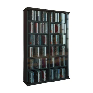 Hout CD DVD Stand Regal Roma Glazen Deur Hout CD DVD Stand Regal Roma Glazen Deur