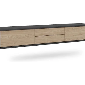 Idra Grijs en Hout 2-deurs TV-meubel met 2 laden 180 cm Idra Grijs en Hout 2-deurs TV-meubel met 2 laden 180 cm