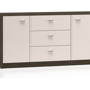 Kaius Kasjmier en Donker Hout 2-deurs dressoir met 3 laden Kaius Kasjmier en Donker Hout 2-deurs dressoir met 3 laden