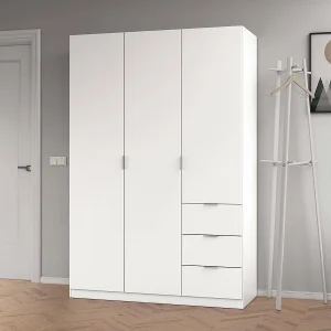 Kast met 3 deuren en 3 lades, wit, H 180 cm – NOÉ Kast met 3 deuren en 3 lades, wit, H 180 cm – NOÉ