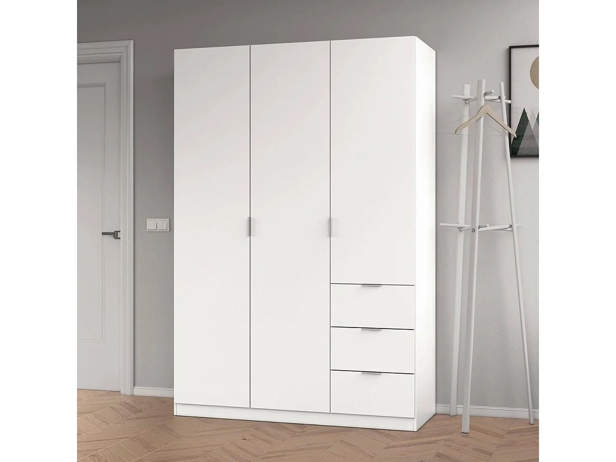 Kast met 3 deuren en 3 lades, wit, H 180 cm - NOÉ