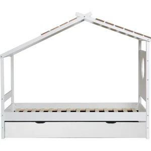 Huisbed + uitschuifbed op poten hout wit 90x190cm Huisbed + uitschuifbed op poten hout wit 90x190cm