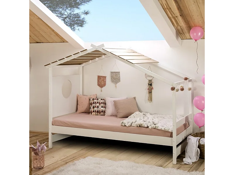 Huisbed hout wit 90x190cm