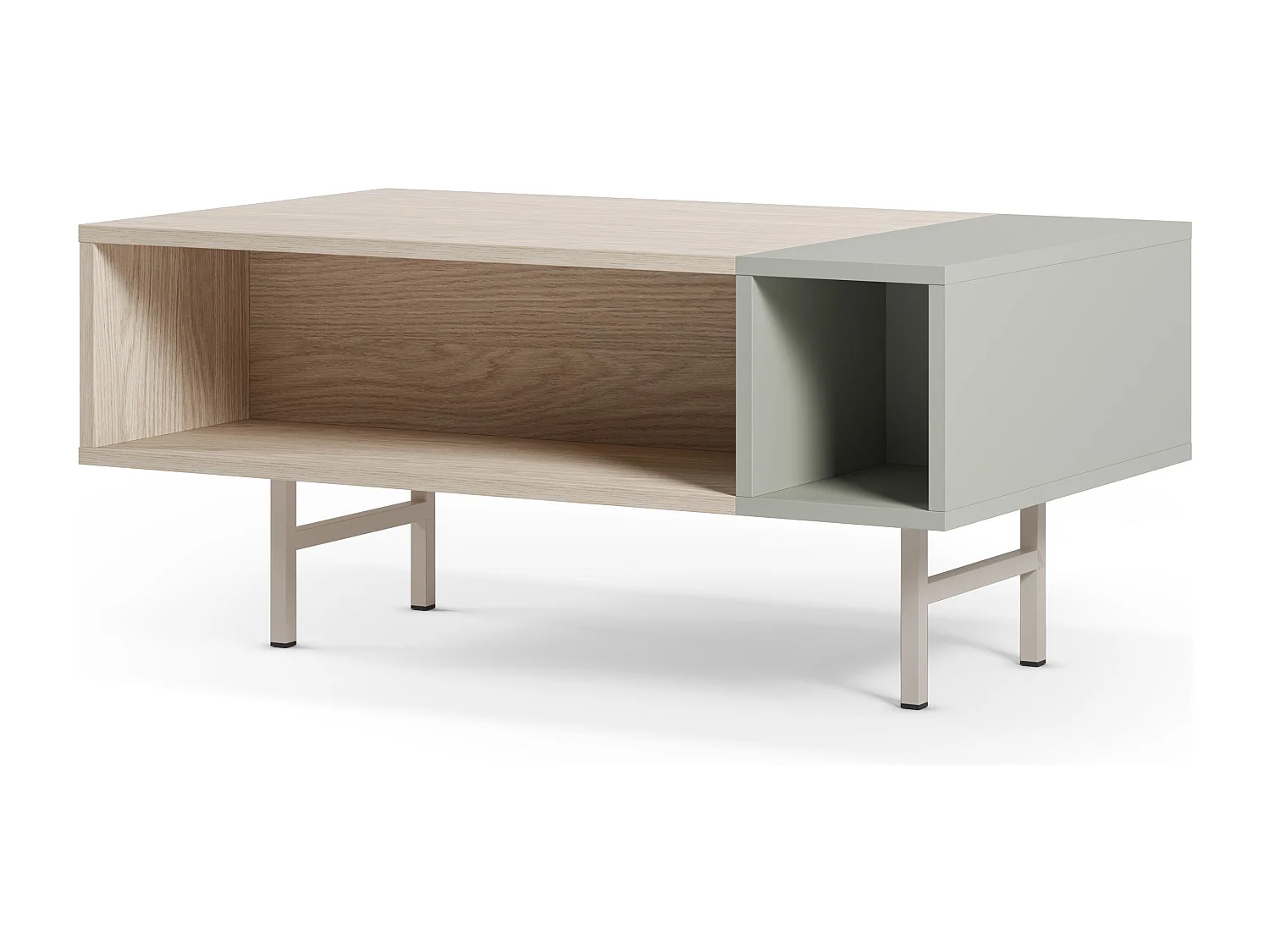 Houten tafel met metalen poten, 100 x 45 cm