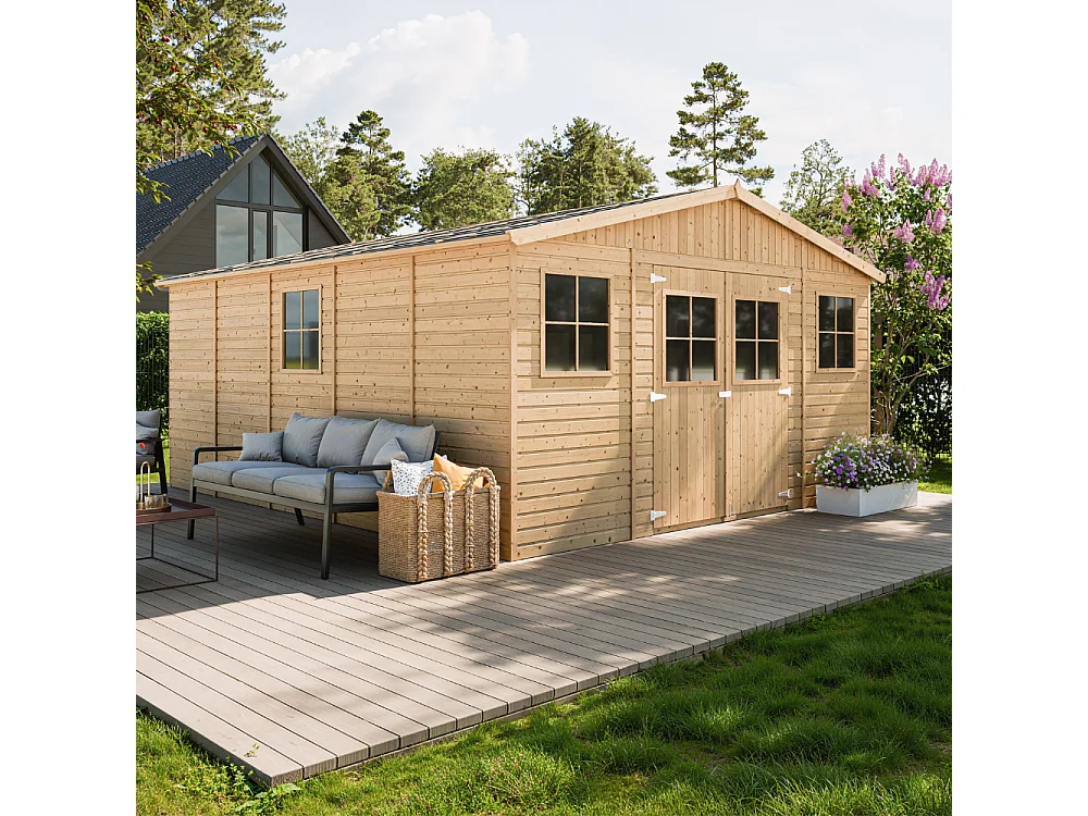 Houten berging - H246x418x522 cm/20 m² - TIMBELA M333