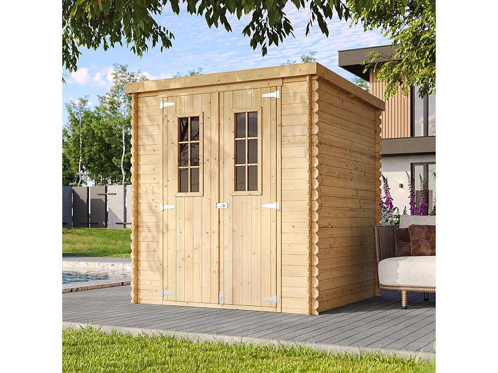 Houten tuinhuis met geïmpregneerde vloer B204xL204xH200 cm/ 3,53 m2 TIMBELA M309C+M309G