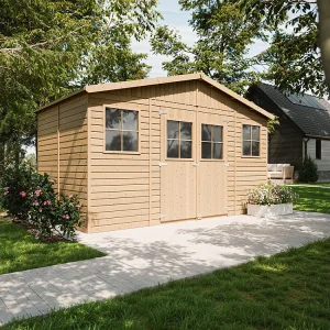 Houten tuinhuisje – H246x418x220 cm/8 m² – TIMBELA M332 Houten tuinhuisje – H246x418x220 cm/8 m² – TIMBELA M332