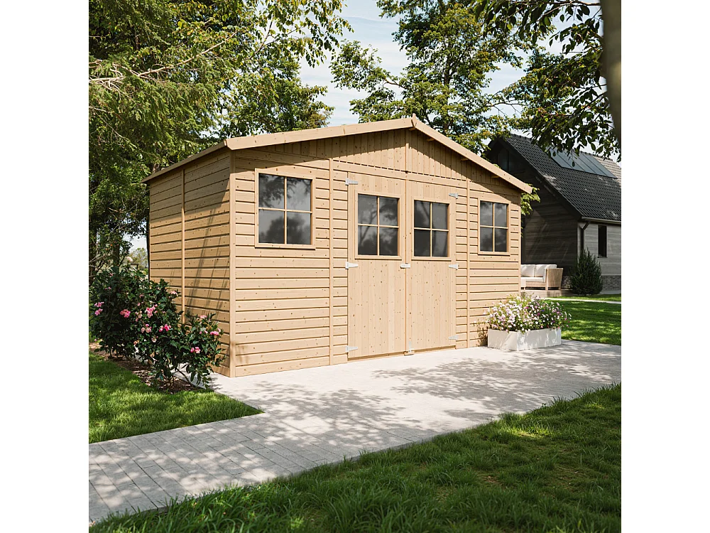 Houten tuinhuisje - H246x418x220 cm/8 m² - TIMBELA M332