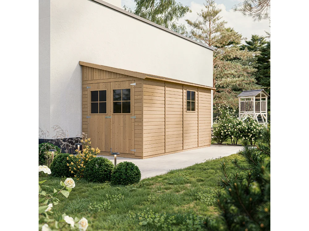 Houten Tuinhuisje (met zijwand) - 8 m2 - TIMBELA M340A