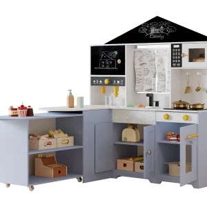 Houten kinderkookset 90x60x105cm – volledig uitgeruste keuken – Imitatiespeelgoed voor 3 jaar+ (Wit+Paars) Houten kinderkookset 90x60x105cm – volledig uitgeruste keuken – Imitatiespeelgoed voor 3 jaar+ (Wit+Paars)