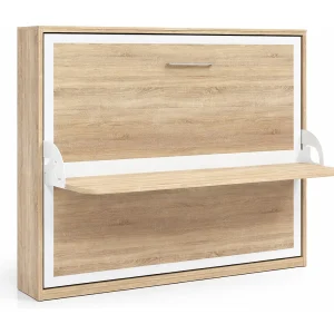 Horizontaal opklapbed met bureau licht eiken cambrian 90×200 TOULON Horizontaal opklapbed met bureau licht eiken cambrian 90×200 TOULON
