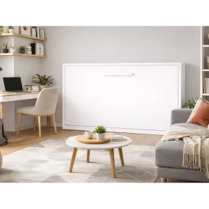 Horizontaal opklapbed mat wit 90×200 CANNES Horizontaal opklapbed mat wit 90×200 CANNES