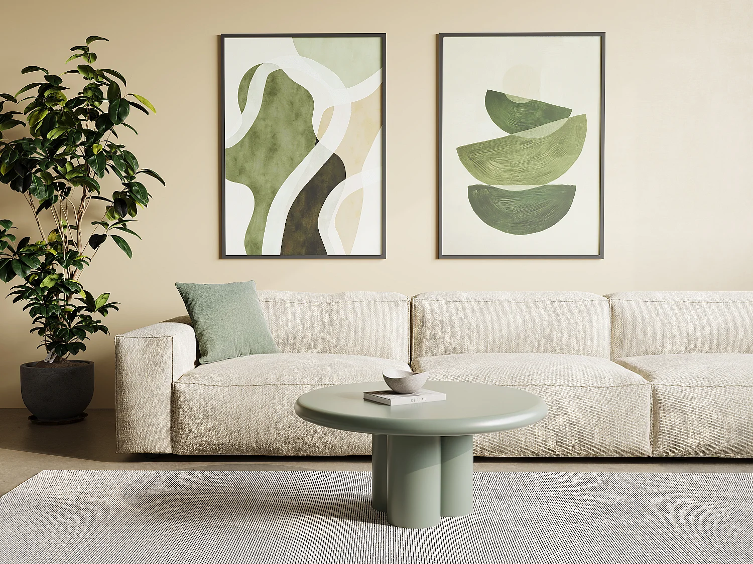 Salontafel van metaal - Groen - JORINA