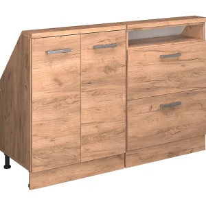 Kastenset voor schuine wand krachtige eik goud 120x46x81.6 rion
