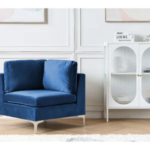 Hoekmodule EVJA Fluweel Marineblauw