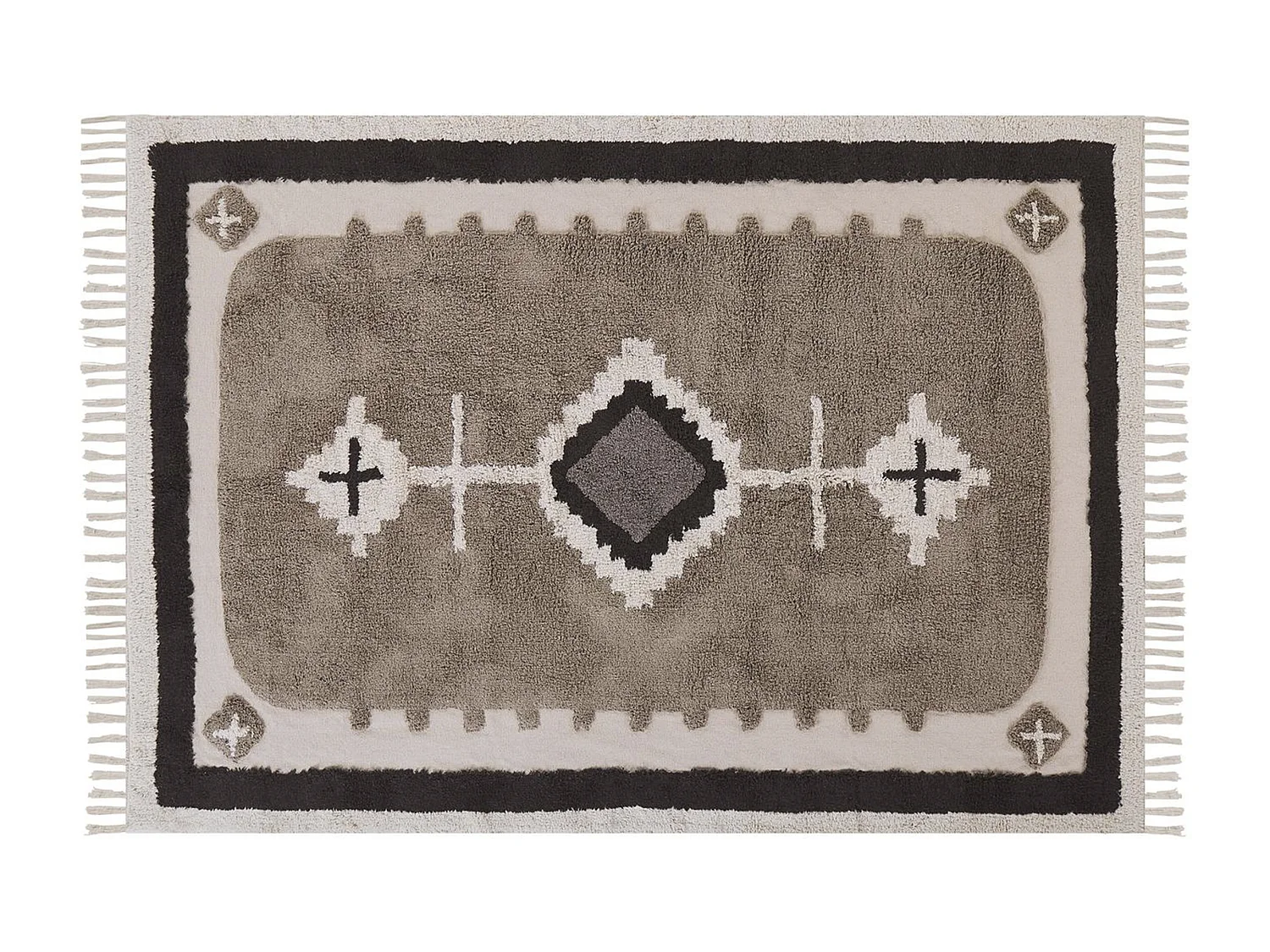 Katoenen Vloerkleed 160 x 230 cm Beige GEYVE