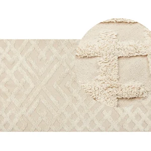 Katoenen Vloerkleed beige 80 x 150 ARDAHAN