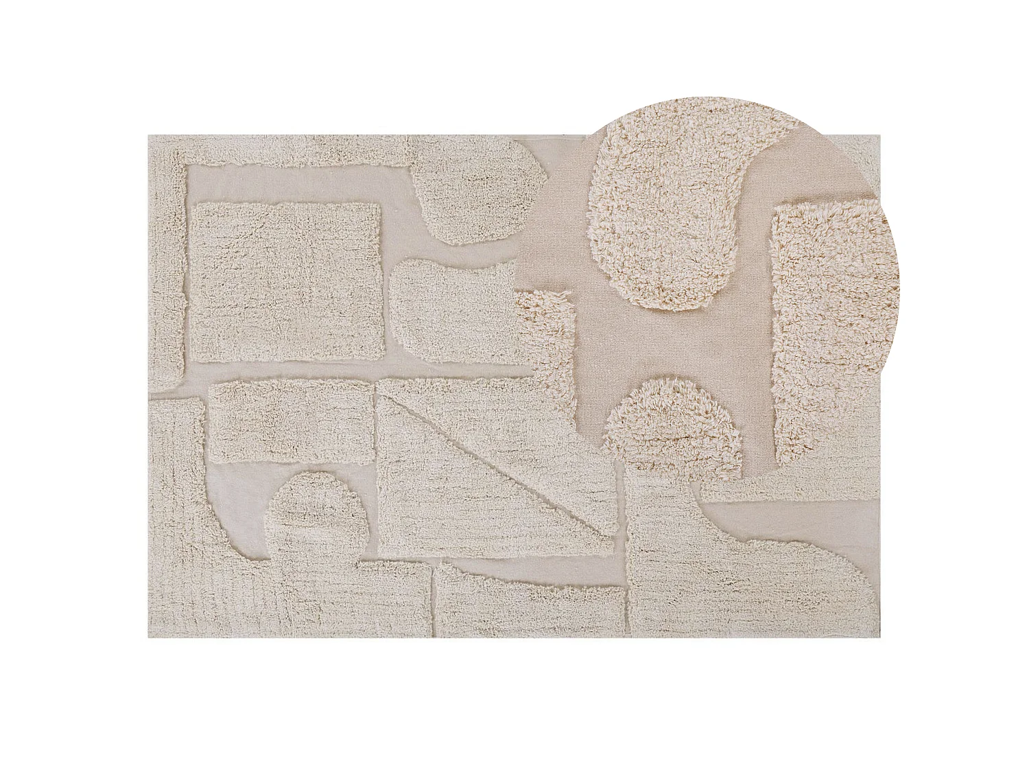 Katoenen Vloerkleed 140 x 200 cm Beige DIYADIN