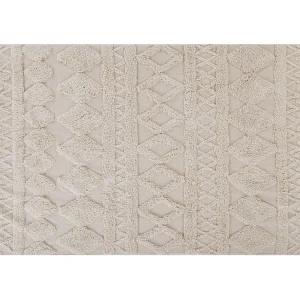 Katoenen Vloerkleed 140 x 200 cm Beige DIDIM Katoenen Vloerkleed 140 x 200 cm Beige DIDIM