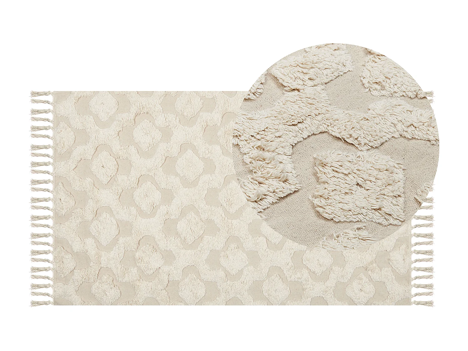 Katoenen Vloerkleed beige 80 x 150 cm AKSARAY