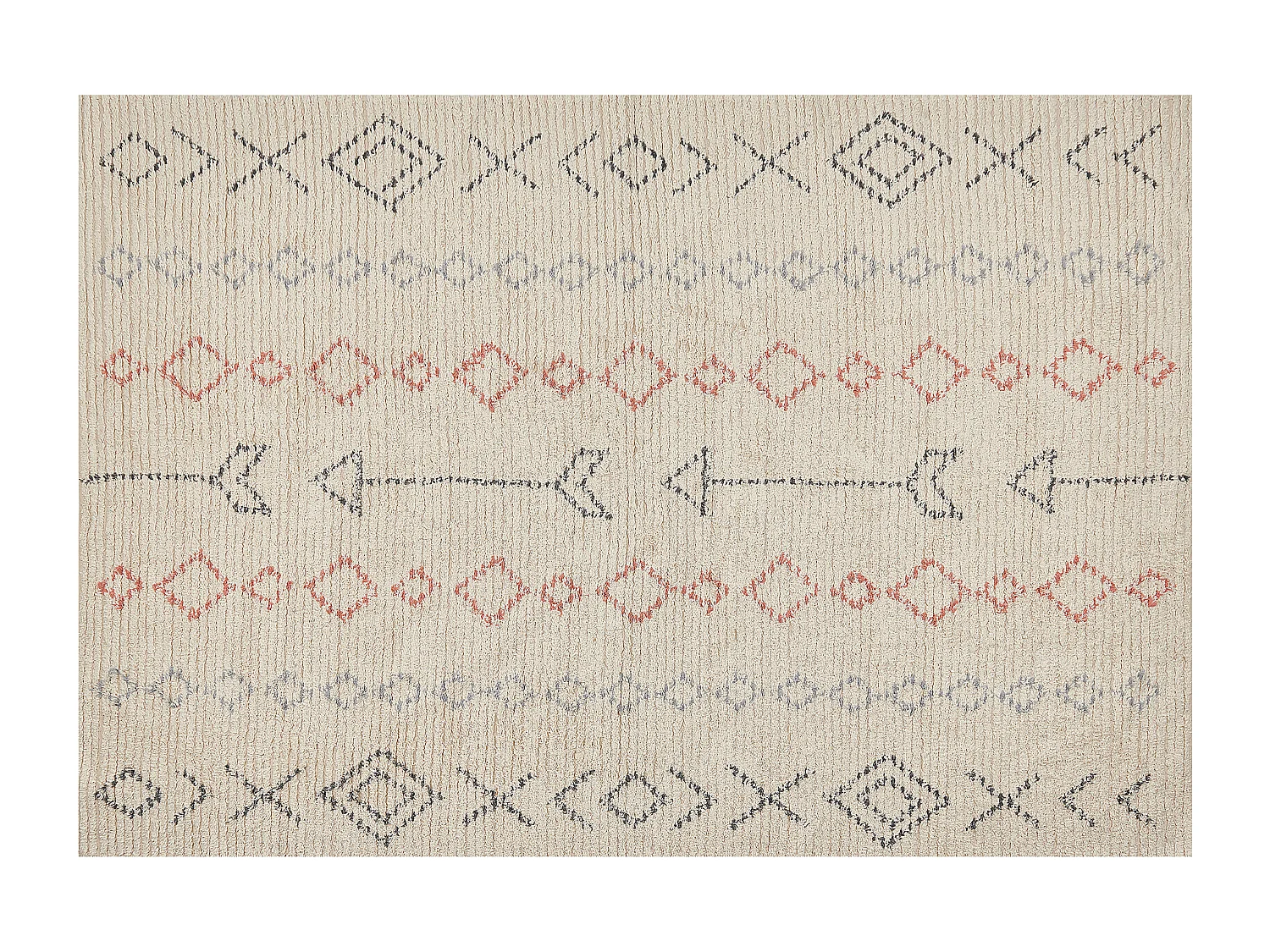 Katoenen Vloerkleed beige 140 x 200 cm DISPUR