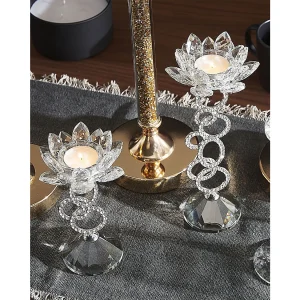 Kaarshouder OVIEDO Glas 27 cm Zilver Kaarshouder OVIEDO Glas 27 cm Zilver
