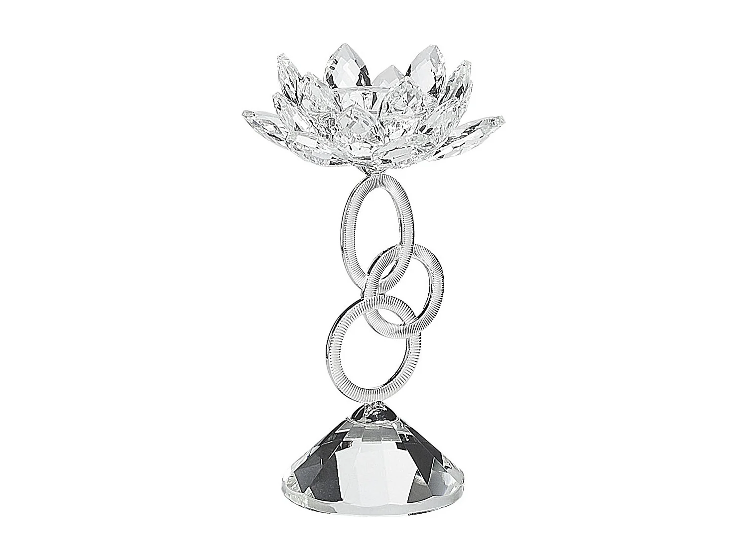 Kaarshouder OVIEDO Glas 19 cm Zilver